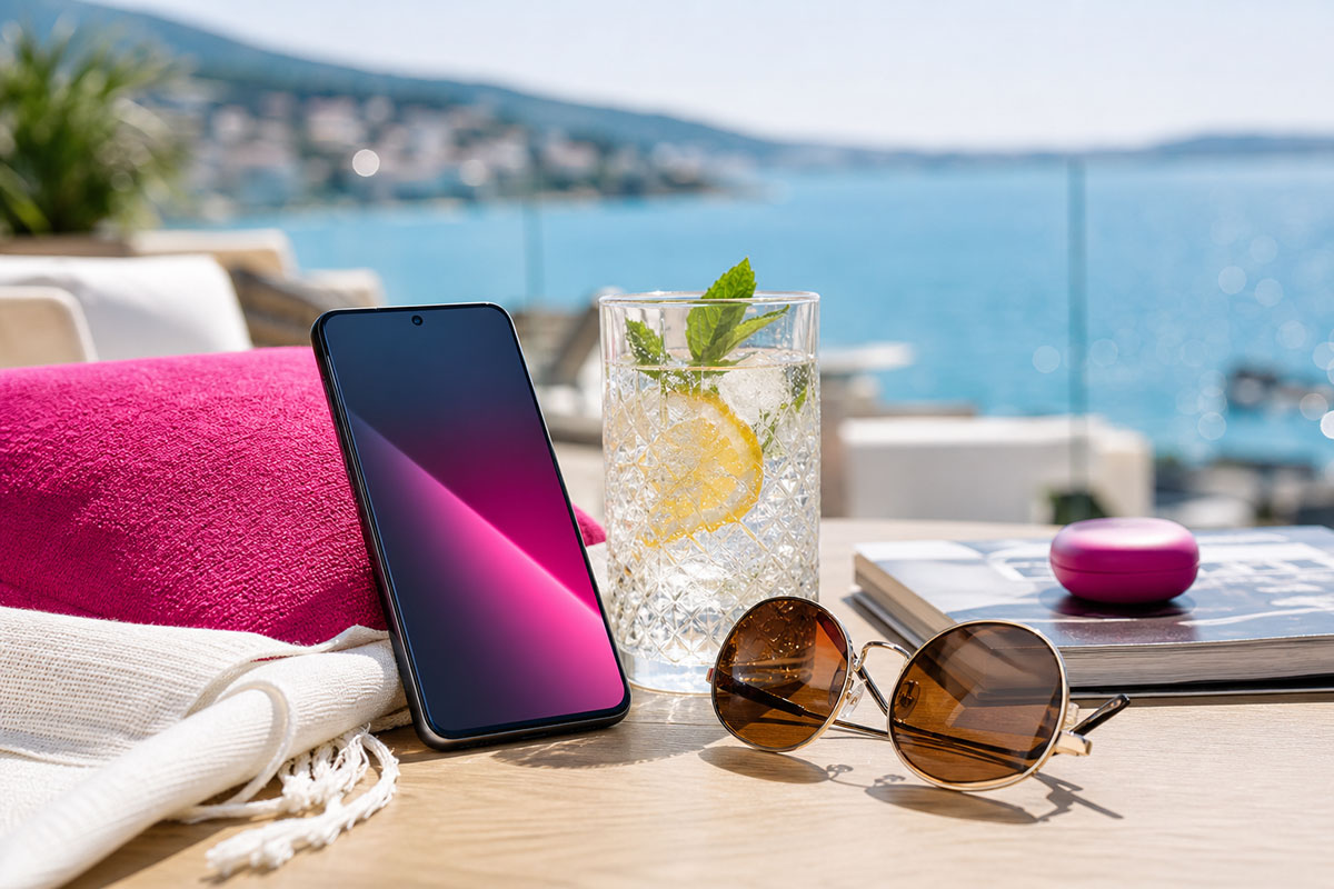 Mobitel u ljetnom ambijentu